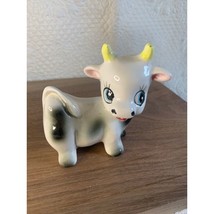 Vintage Black and White Cow Porcelain figure Japan - $12.67