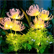 Solar Garden Lights Solar Flowers Lights with Glowing Flowers Stems Upgraded Sol - £27.64 GBP