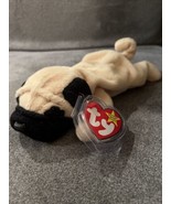 TY Beanie Babies Pugsly The Pug Dog Plush Stuffed Animal May 2, 1996 Baby - £6.45 GBP
