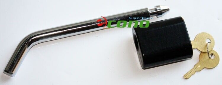 CHROME PLATED HITCH PIN 1/2&quot; KEY LOCKING RECEIVER TRAILER PIN LOCKS I &amp; II - $16.82