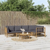  Garden Lounge Set Dark Grey Bamboo with a natural oil finish - $16,122.84 MXN