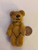 Tiny Miniature Mohair Jointed Golden Yellow Teddy Bear Toy 2.75 &quot;  - £149.28 GBP