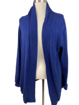Studio Works Blue Marled Long Sleeve Open Cotton Cardigan Sweater Size M - €8,13 EUR