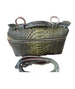 Green Snake Skin Purse Crossbody Leather Strap - $200.00