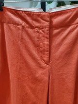 Ann Taylor Loft Women&#39;s Red Cotton Mid Rise Straight Fit Trouser Casual Pant - $38.00