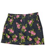 Wild Fable Womens A Line Skirt Size 8 Corduroy Black Pink Roses Floral - $308.58 MXN