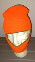 Vintage Face Mask Orange Knit Winter Balaclava Winter Hunting Ski Revers... - $15.00