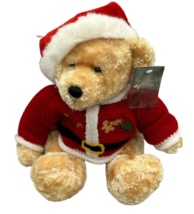 Dan Dee 12&quot; Holiday Bear with Red Knit Sweater Christmas Plush Stuffed A... - £11.00 GBP