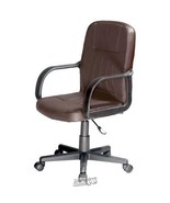 Comfort Products-Mid-Back Leather Chair Dark Brown 18&quot;Lx17&quot;D Office Desk... - $132.99
