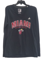 adidas Womens Miami Heat Stacked Long Sleeve Ultimate Tee, Black, Large - £15.52 GBP