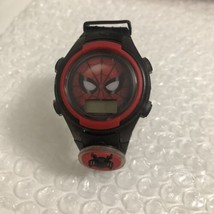 Marvel Spiderman Digital Light Up Black Resin Band Watch Needs Battery 8.5” Band - £6.42 GBP