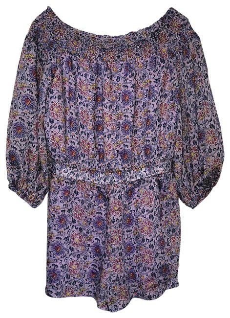 Primary image for New Anthropologie Traffic People Off-The-Shoulder Romper Floral Lilac