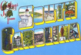 Greetings From South Carolina - 1930&#39;s - Vintage Postcard Poster - £7.96 GBP+
