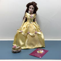 Vintage 2002 Disney Princess Belle 16” Porcelain Keepsake Doll With Trin... - £16.16 GBP