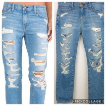 Current Elliott Jeans Womens Light Wash Fling Tattered Destroy Boyfriend 26 - $33.29