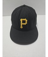 VINTAGE Pittsburgh Pirates Hat Cap Mens Fitted 7 3/4 Black New Era USA B... - $24.74
