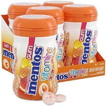 Mentos Gum with Vitamins, Sugar Free Chewing Gum with Xylitol, Citrus Flavor, - £24.45 GBP