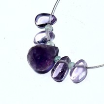 Amethyst Smooth Pear Jade Beads Briolette Natural Loose Gemstone Making Jewelry - £2.50 GBP