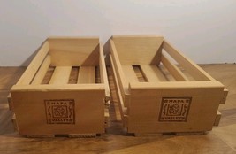 Napa Valley Wooden Cassette Tape Storage Crate Lot Of 2 Each Holds 12 - $14.84