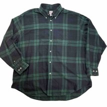 Brooks Brothers Shirt Mens XXL Flannel Plaid Black Watch Front Button Down 356 - £22.96 GBP
