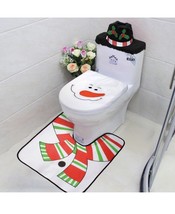 Christmas Decorations, Christmas Toilet Seat Cover and Rug Set Tank Lid Covers - £17.36 GBP