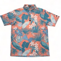 Bad Birdie Polo Shirt Mens XXL Short Sleeve Stretch Poly Floral Colorful... - £46.61 GBP