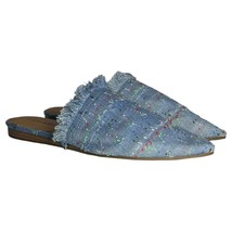 Lucky Brand Shoes Womens 8 Bapsee Canvas Flats Denim Fringe Slip On Slid... - $34.64