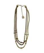 Anne Klein Multi Strand Gold Tone Necklace Sun Charm Layered Chain State... - $19.80