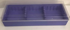 Purple Base W Clear Top 15 Slot Cassette Tape Storage Case-RARE VINTAGE-SHIP24HR - £26.39 GBP