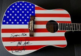 MIKE LOVE DAVID MARKS THE BEACH BOYS SIGNED AMERICAN FLAG GUITAR SURFIN&#39;... - £705.02 GBP