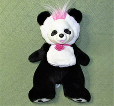 BEAR SURPRISE PANDA PLUSH STUFFED ANIMAL MOTHER 13&quot; WITH PINK BS HEART T... - $12.60
