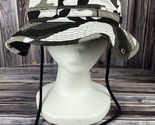 Mirmaru Black Gray White Camo Boonie Bucket Hat w/ Side Snaps - S/M- Exc... - £7.71 GBP