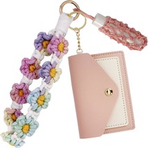 Boho Wristlet Keychain Wallet Lipstick Holder Handmade Wristband Bracelet - $31.23