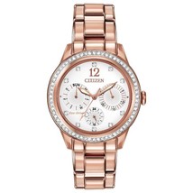 Citizen Eco-Drive Women&#39;s FD2013-50A Silhouette Crystals Rose Gold 37mm ... - £110.77 GBP