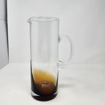 Mid Century Modern Cylinder Glass Pitcher Brown Amber Ombre Affect - £15.69 GBP