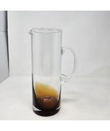 Mid Century Modern Cylinder Glass Pitcher Brown Amber Ombre Affect - £15.34 GBP