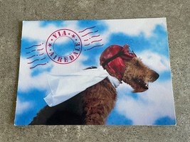 Hallmark Postcard Via Airdale Pilot Dog Card Rick Lyons Vintage 1980&#39;s  - $4.74