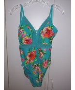TIME AND TRU LADIES 1-PC FLORAL/LACE SWIMSUIT-PADDED/TIE BACK-M(8/10)BAR... - £10.29 GBP