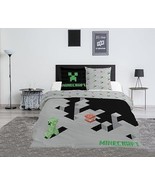 Minecraft Double Bedding Set, Reversible 240 x 220 cm + 2 Pillowcases 65... - $40.09