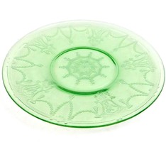 Anchor Hocking Green Cameo Ballerina 6&quot; Plate Saucer Depression Glass Vi... - $27.10 CAD