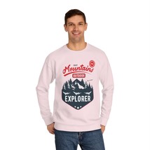 Unisex Crewneck Outdoor Sweatshirt, Mountains Design, Vintage Hiking Tee,COTTON  - £33.36 GBP+