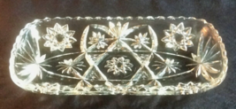 Clear Glass Rectangular Serving Tray Star Of David Design Anchor Hocking - £10.38 GBP