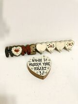 3 Vintage Wood Home is Where the Heart Is Wall Hanging Decor Key Holder ... - $13.36 CAD