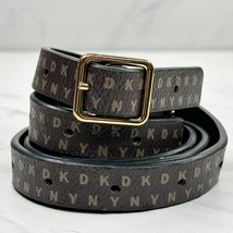 DKNY Brown Faux Leather Skinny Logo Belt One Size OS Womens - £13.13 GBP