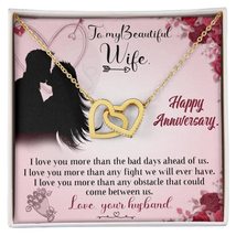 020 To My Beautiful Wife, Happy Anniversary - 18K Yellow Gold Finish Interlockin - £55.91 GBP