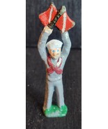 CAST IRON VINTAGE TOY SOLDIERS HTF NAVY SEMAPHORE FLAGMAN 1930s SOLID DO... - €12,29 EUR