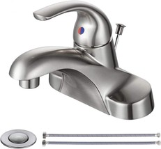 WOWOW Bathroom Faucet 1 Handle Low Arc Single Handle 4 inch Centerset Bathroom - £35.26 GBP