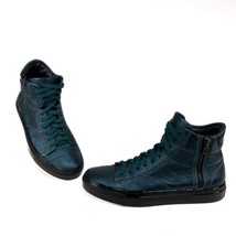Habbot Women Sz 38EU 7US Midnight Blue High Top Zip Shoes Made in Italy ... - $212.82