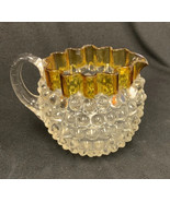 Hobnail Glass Creamer With Amber Wave Rim - £6.02 GBP