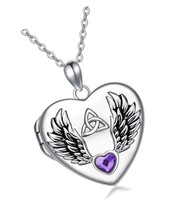 Angel Wing Locket Necklace That Hold Pictures Sterling Angel - £119.74 GBP